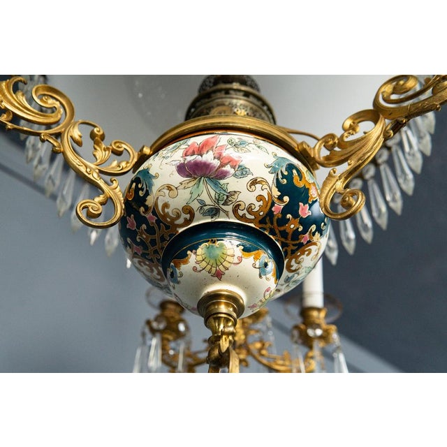 White Majolica Chandelier, Early 1900s For Sale - Image 14 of 18