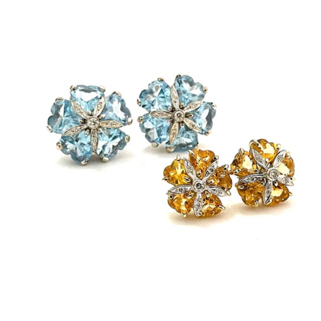 Not Yet Made - Made To Order Christina Addison 18kt Yellow Gold Sand Dollar Earrings With Peridot and Diamonds - a Pair For Sale - Image 5 of 12