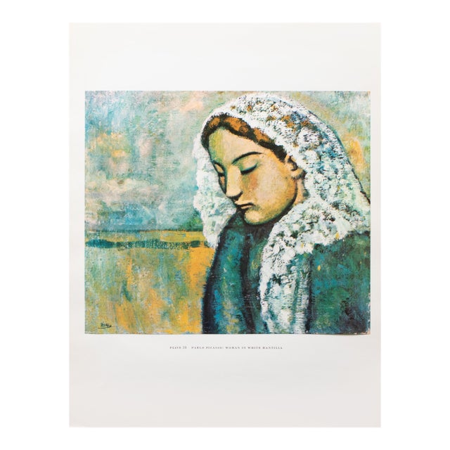 1950s After Pablo Picasso "Woman in White Mantilla", First Edition Swiss Full-Color Print For Sale