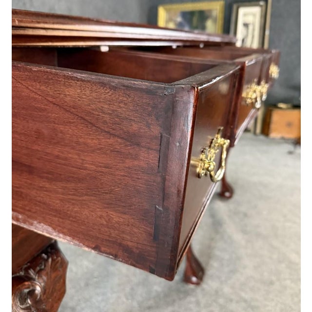 Brown Vintage Chippendale Style Mahogany Five-Drawer Sideboard For Sale - Image 8 of 11