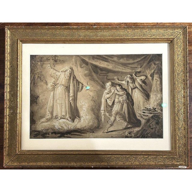 Paper Nordic Artist, Witchcraft Scene, Ink and White Lead on Paper, 17th Century For Sale - Image 7 of 7