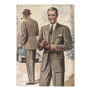 1938 Men's Tailoring Lithograph For Sale