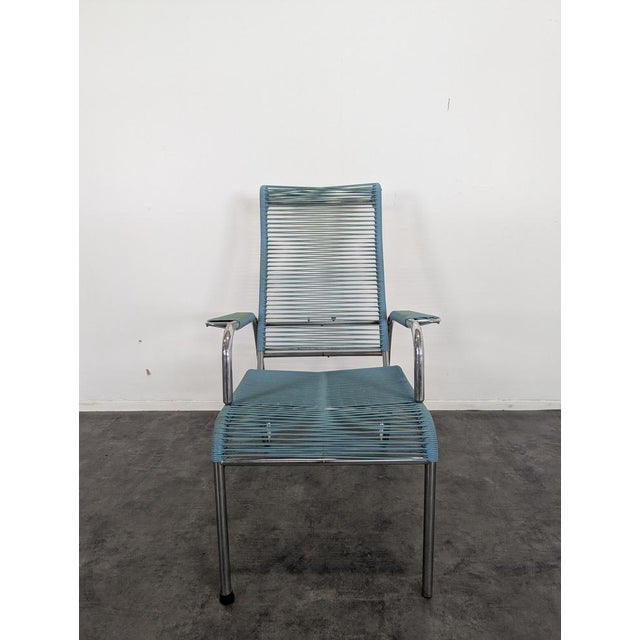 Vintage Turquoise Scoubidou Chair, in Very Good conditions.
