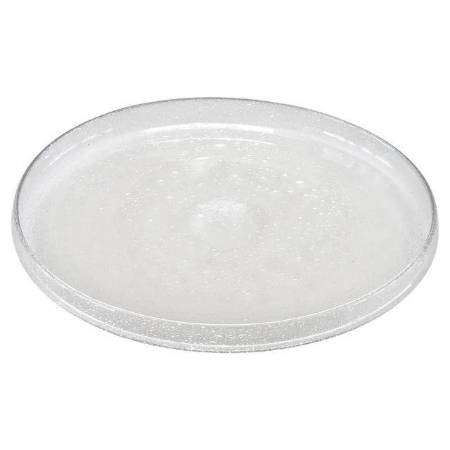 Glass Large Mid-Century Glass Platter with Bubbles from Daum, France, 1960s For Sale - Image 7 of 7