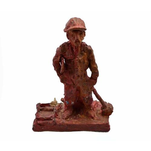 Sirio Pellegrini, Worker, Terracotta Sculpture, 1960s For Sale - Image 4 of 5
