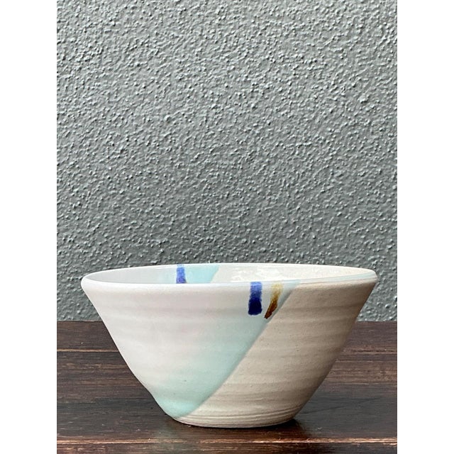 Late 20th Century Handcrafted Abstract Glazed Ceramic Bowl For Sale - Image 5 of 14