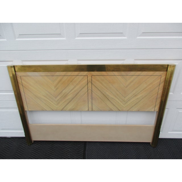 Mastercraft Zebrano And Brass Queen Headboard Chairish