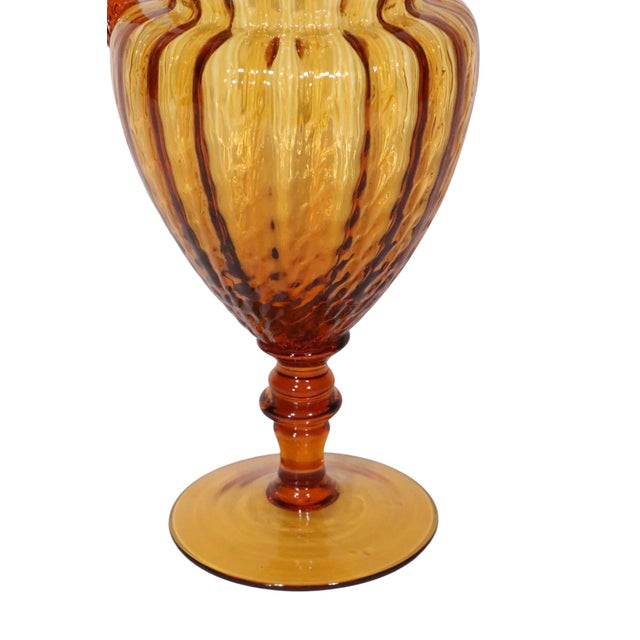 Mid Century Decorative Art Glass Carafe by Empoli C 1960's For Sale - Image 12 of 13