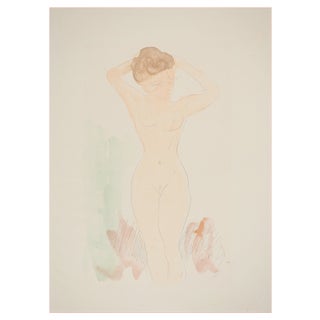 Auguste Rodin, Model Re-doing Her Hair, Lithograph and Stencil For Sale