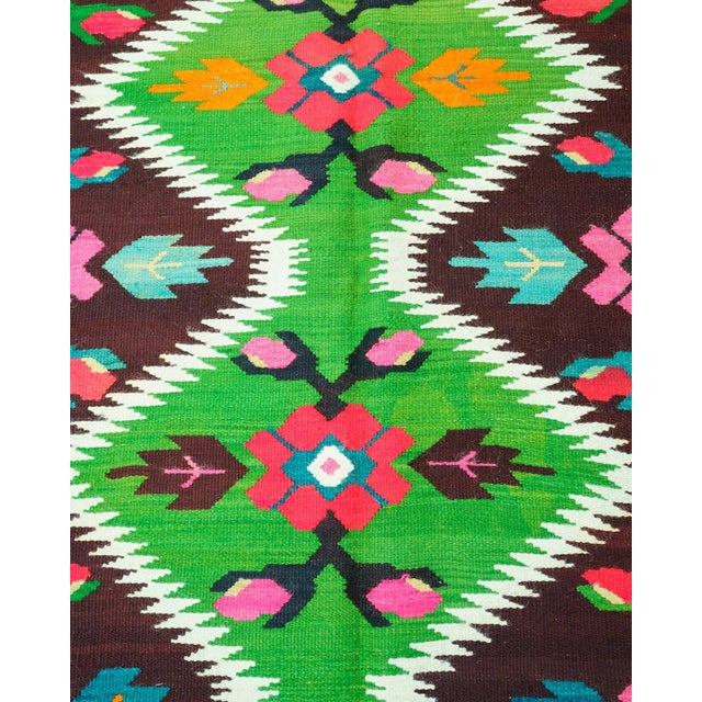 Rustic Vintage Romanian Oltenia / Muntenia-Style Handwoven Wool Flatweave Runner Rug, 1960s For Sale - Image 3 of 16