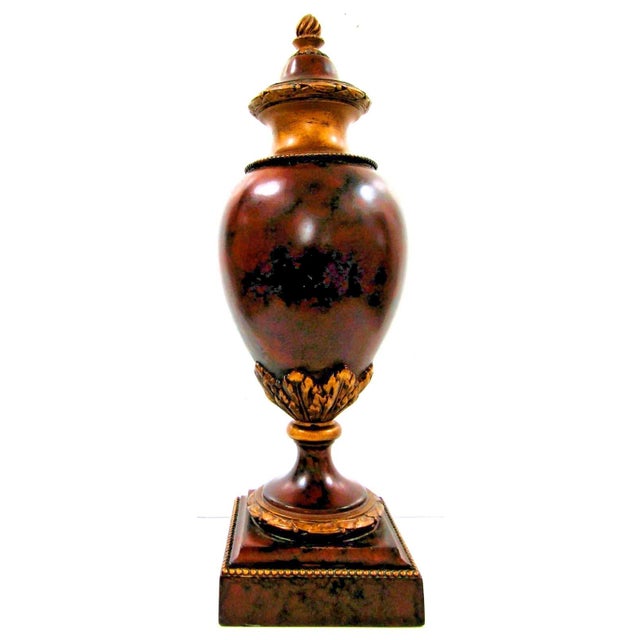 French 1980s Pair of Napoleon III Style Moroccan Burr Thoya Turned Wood Urns Attributed to Theodore Alexander For Sale - Image 3 of 14