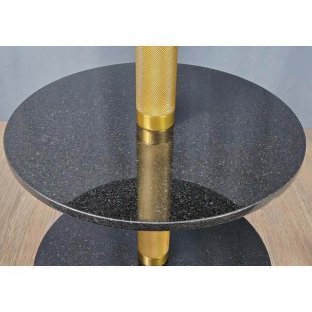 Metal Wyman End Table by Theodore Alexander for Ralph Lauren, Black Marble & Brass For Sale - Image 7 of 14