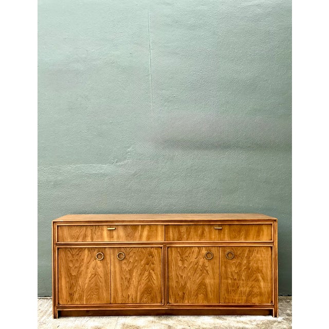 Vintage Campaign Credenza With Brass Accents For Sale - Image 4 of 12