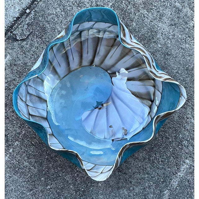 Vintage Italian Glass Bowl After Murano For Sale In West Palm - Image 6 of 12