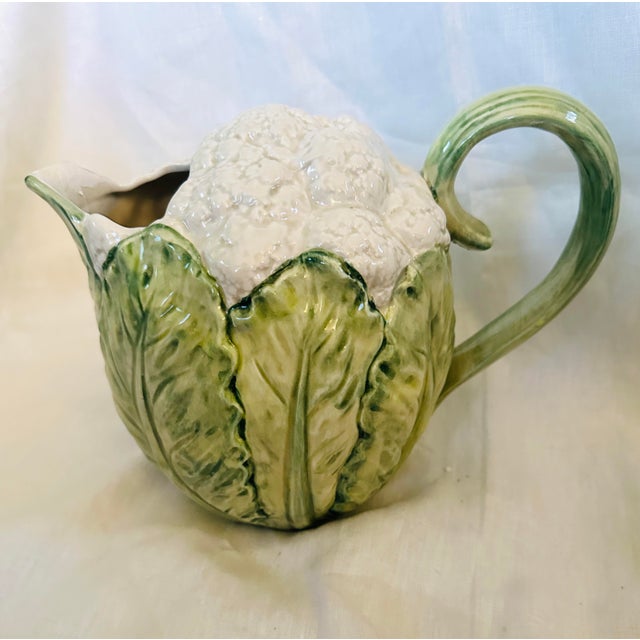 1980s Fitz & Floyd Cauliflower Pitcher & Sugar/Creamer-Set of 3 For Sale - Image 5 of 12
