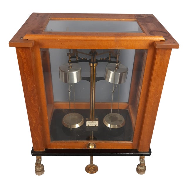 Antique Wooden Glass Pharmacy Scales, 1890s For Sale