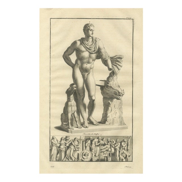 Bernard de Montfaucon, Meleager and the Calydonian Boar, 1721, Engraving on Paper For Sale