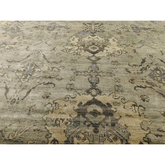 Rug #481 - Bamboo Silk Oushak Origin: India Size: 8’10” x 11’8” Design: Oushak Material: Bamboo Silk Primary Color: Grey...