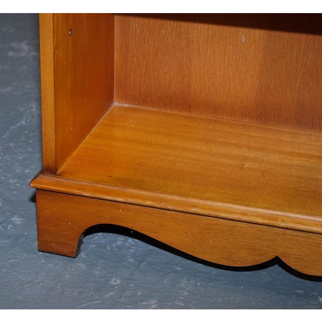Small Vintage Burr Yew Wood Open Library Bookcase with Drawers and Shelf For Sale - Image 6 of 16