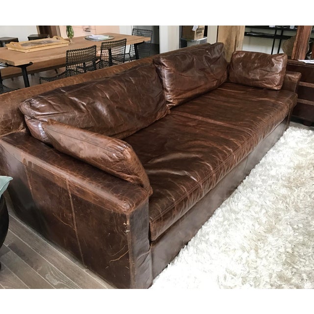 Restoration Hardware Belgian Track Arm Leather Sofa Chairish