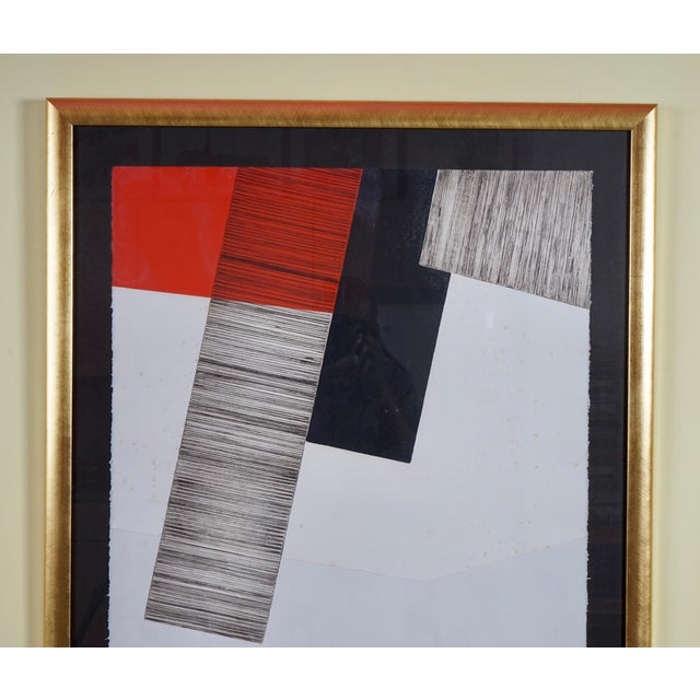 Glass Abstract Etching With Aquatint by French Artist Jacqueline Debutler Signed 26/120 For Sale - Image 7 of 9