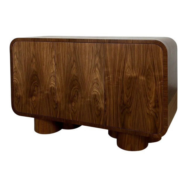 Clover Credenza in Natural Walnut For Sale