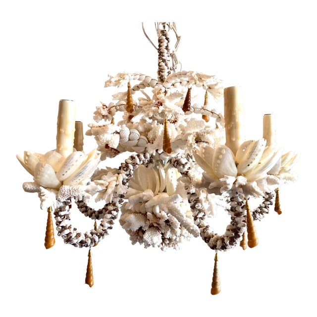 Custom Shell Chandelier Chairish
