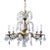1930's Ornate Bronze Chandelier With Crystal Pendant For Sale