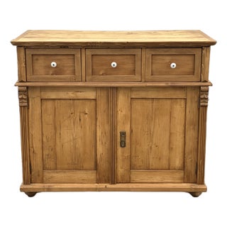 Pine Two Door Three Drawer Dresser Base For Sale