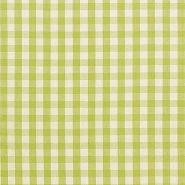 Sample - Schumacher Elton Cotton Check Fabric in Pear For Sale