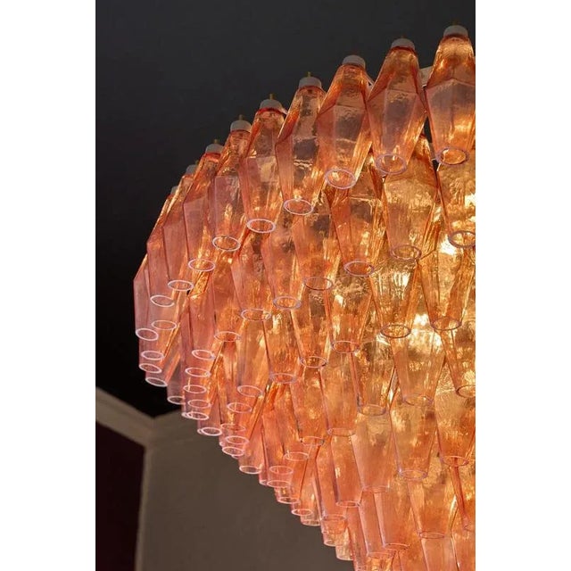 Exceptionnal Extra Large Murano glass chandelier in pink / coral colors. Amazing piece. Up to 250V (Europe/UK...