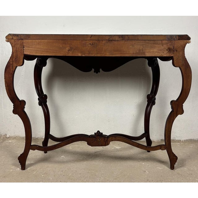 Wood Italian Rococo Style Carved Console Table, Early 20th Century For Sale - Image 7 of 15