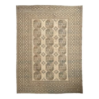 1920s AIRY Nomadic Elephant Track Tribal Carpet Soft Moon Grey, Deep Espresso, Taupe Rug 8.2 x 10.2 For Sale