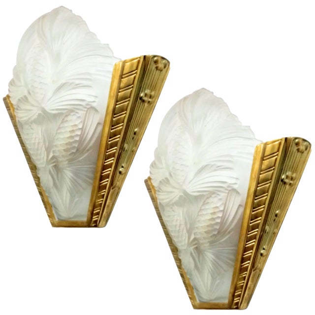 Mid 20th Century French Art Deco Pine Cone Wall Sconces - a Pair For Sale - Image 5 of 6