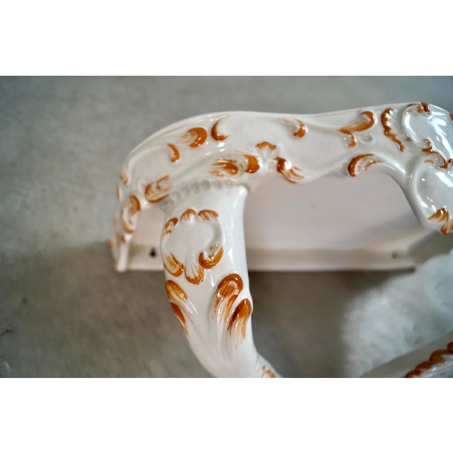 1970’s Italian Wall Mounting Hand Painted Ceramic Shelf For Sale In Los Angeles - Image 6 of 12