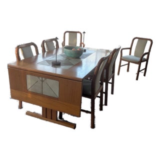 Gorgeous Mid-Century Danish Modern Gangsø Møbler Dining Tables With Six Matching Gangsø Møbler Chairs (1990s) For Sale