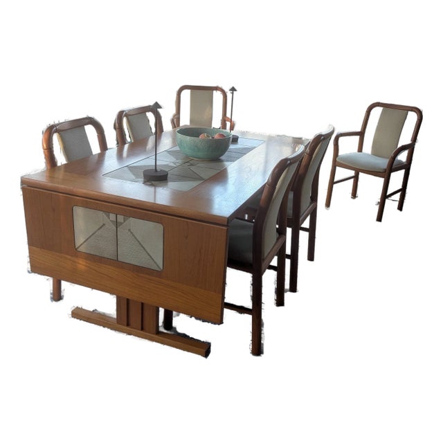 Gorgeous Mid-Century Danish Modern Gangsø Møbler Dining Tables With Six Matching Gangsø Møbler Chairs (1990s) For Sale