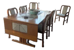 Gorgeous Mid-Century Danish Modern Gangsø Møbler Dining Tables With Six Matching Gangsø Møbler Chairs (1990s)