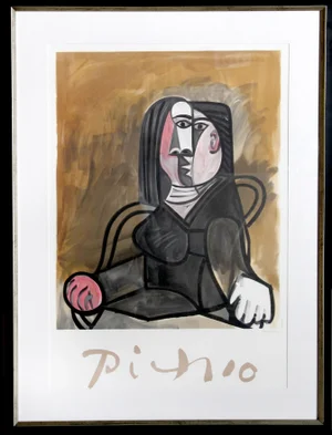 1980s "Femme Assise dans un Fauteuil" Lithograph After Pablo Picasso
