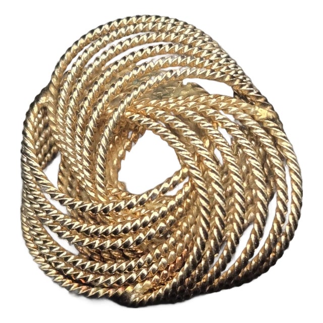 1940s Winard 12k Gold Filled Rope Swirl Brooch Pin For Sale
