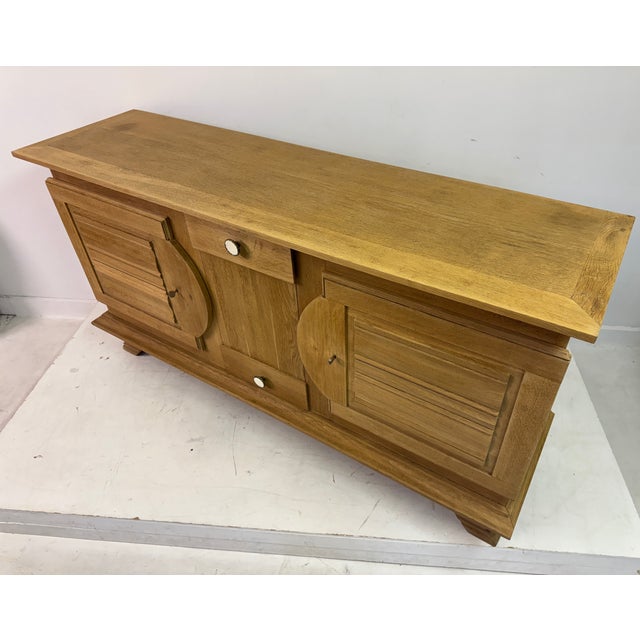 French Art Deco Brutalist Sideboard in Oak, 1940s For Sale - Image 13 of 16