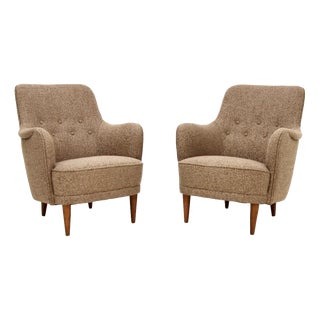Vintage Swedish Samsas Loynge Chairs attributed to Carl Malmsten, 1960, Set of 2 For Sale