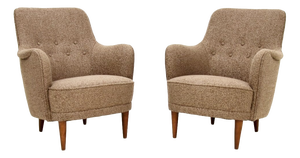 Vintage Swedish Samsas Loynge Chairs attributed to Carl Malmsten, 1960, Set of 2