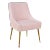 Beatrix Pleated Blush Velvet Side Chair with Gold Legs For Sale