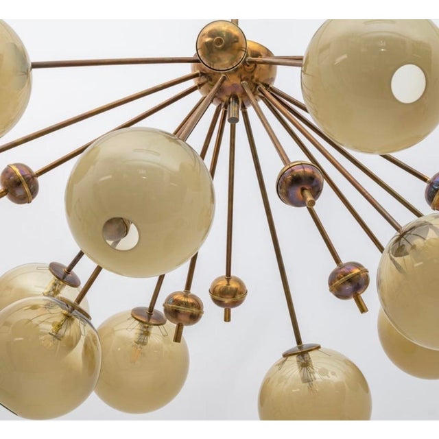 Stilnovo 1990s Mid-Century Modern Italian Sputnik Chandelier For Sale - Image 4 of 7