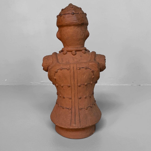 Japanese Terracotta Haniwa Warrior in Tankō Armour, 1950 For Sale - Image 12 of 13