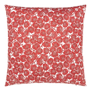 The House Of Scalamandré May Square Pillow In Red For Sale