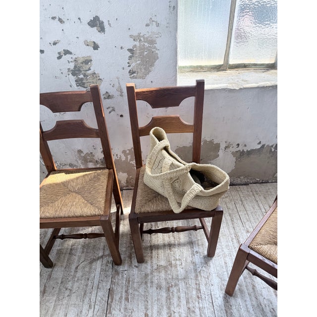 Rustic Oak Chairs from De Puydt, Belgium, 1970s, Set of 4 For Sale - Image 16 of 18