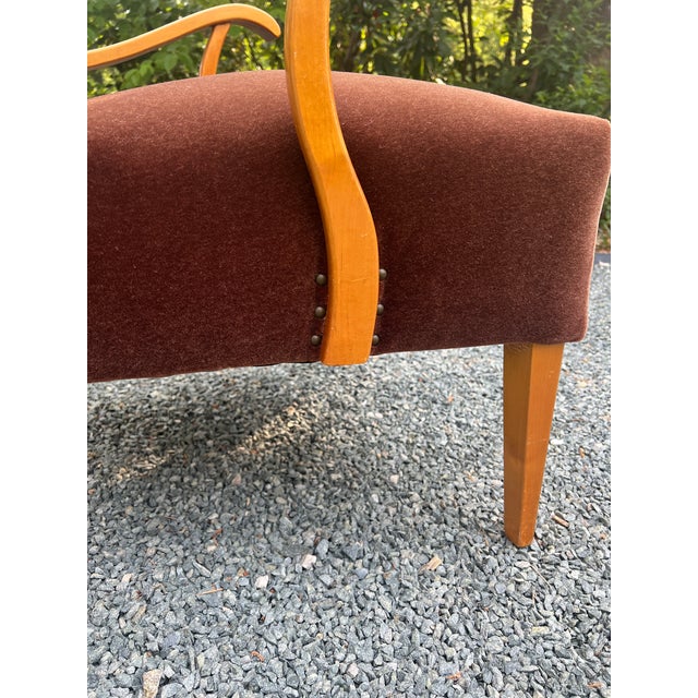 1940s Danish Modern Fritz Hansen Style Lounge Chair in Cinnamon Mohair For Sale - Image 13 of 17