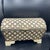 Great decorative box with raised inlaid bone in a trunk shape with a dome lid..
